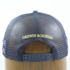 Embroidered Bill Mesh Crown Snapback Cap Hat with String Decorated