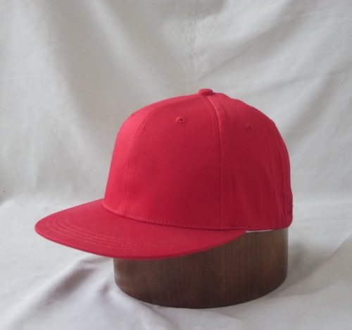 Cotton plain red blank snapback cap