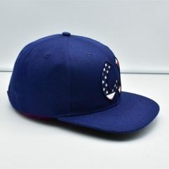 Cotton twill welink embroidery logo flat brim snapback cap hat