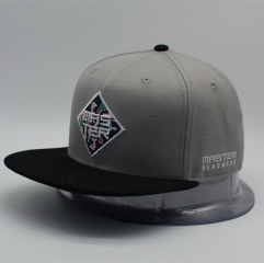 Fashion Grey Embroidery Flat Cap Snapback Caps and Hats