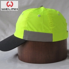 Safety Light Green Polyester Baseball Caps Dad Hats