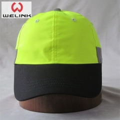 Safety Light Green Polyester Baseball Caps Dad Hats