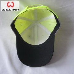 Safety Light Green Polyester Baseball Caps Dad Hats