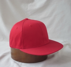 Cotton plain red blank snapback cap