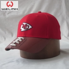 Welink High Quality Embroidery Logo PU Leather Cotton Baseball Cap