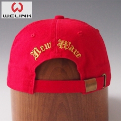 China Style Embroidery Red Rivet Baseball Cap Dad Hat