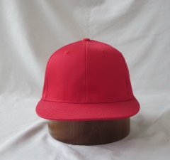 Cotton plain red blank snapback cap