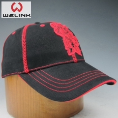 Welink High Quality Embroidery Cotton Zig Zag Stitching Washed Baseball Cap