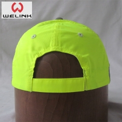 Safety Light Green Polyester Baseball Caps Dad Hats