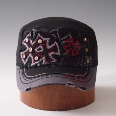 Distressed Embroidery  Military Cap