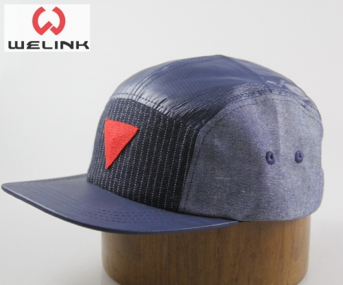 Five panel caps Men and women can wear fashionable patent leather casual hats