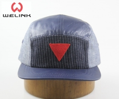 Five panel caps Men and women can wear fashionable patent leather casual hats