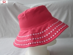 Embroidery Flat Top Sunshade Foldable Bucket Cap Fisherman Hat