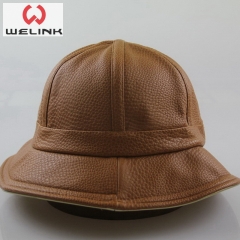 PU Leather High Quality Simple Bucket Cap