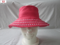 Embroidery Flat Top Sunshade Foldable Bucket Cap Fisherman Hat