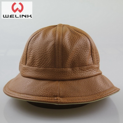 PU Leather High Quality Simple Bucket Cap