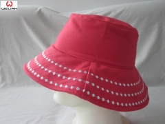 Embroidery Flat Top Sunshade Foldable Bucket Cap Fisherman Hat