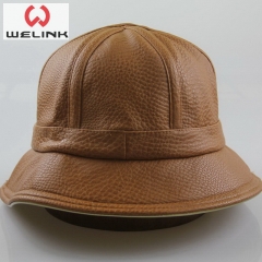 PU Leather High Quality Simple Bucket Cap