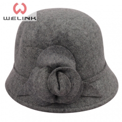 Fashion women 100% wool felt cloche cap hat custom color wool cloche