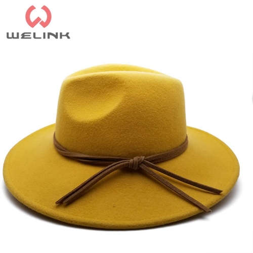 Custom color women ladies wide brim hats wool fedora felt Hats