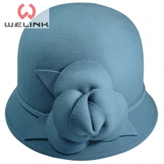 Fashion women 100% wool felt cloche cap hat custom color wool cloche