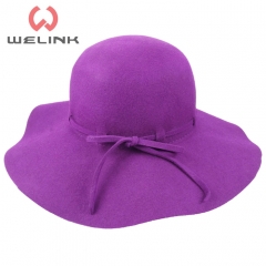 Fashion Women Ladies Felt Fedora Floppy Wide Brim Wool Hat