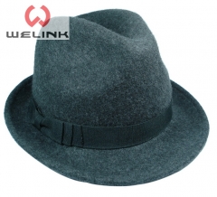 Classical 100% Wool Felt Wide Brimmed Fedora Hat