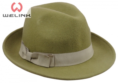 Classical 100% Wool Felt Wide Brimmed Fedora Hat